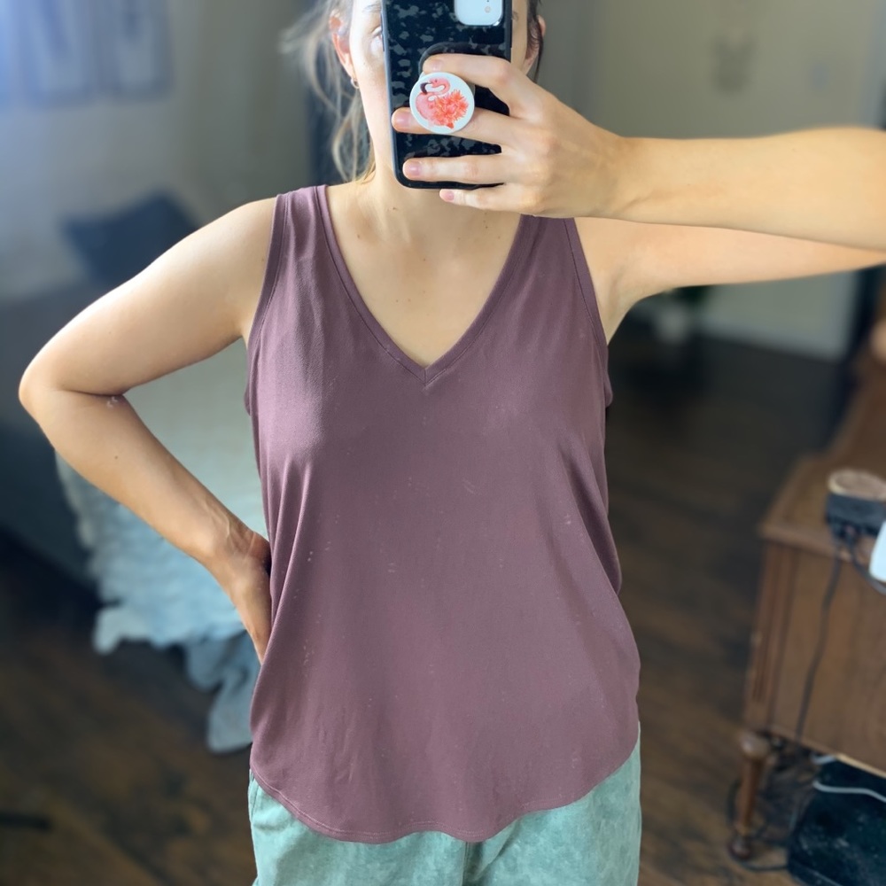 Express Purple V Neck Sleeveless Blouse Small